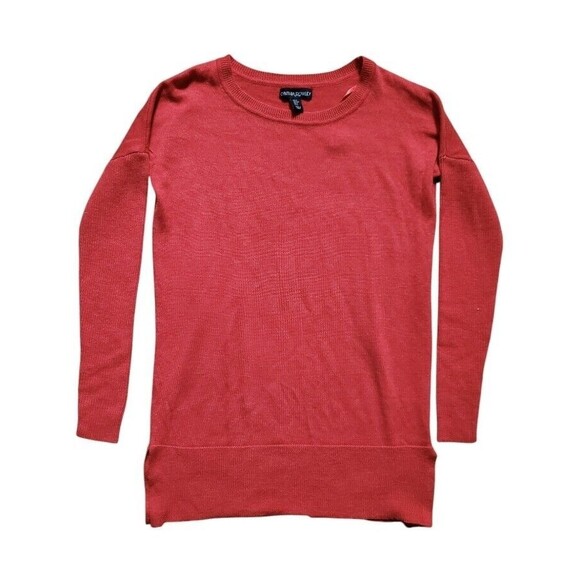 Cynthia Rowley Wool Sweater Woman Small Orange Crew Capsule Academia Minimalist - Picture 1 of 8